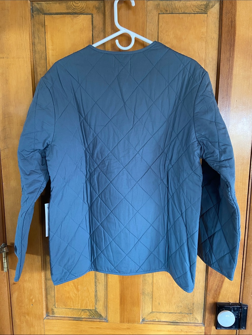 MATE the Label Quilted Slate Blue Snap-Front Jacket - Picture 3 of 7